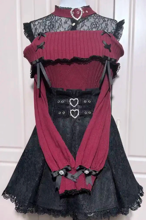 Pearl Lace Off-the-shoulder Knit Top