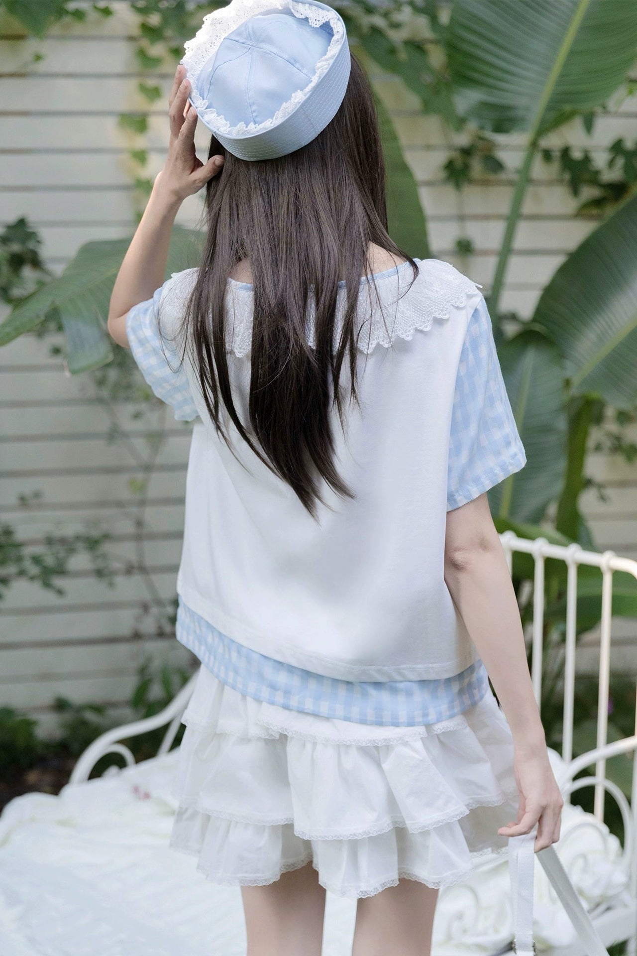 Gingham Check Ribbon Top + Cake Skirt