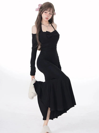 One-Shoulder Beauty S Curve Slim Ribbon Dress [Reserviertes Produkt].