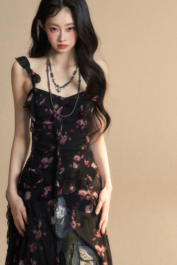 [Reservations] Wildflower Chiffon Asymmetrical Camisole Top