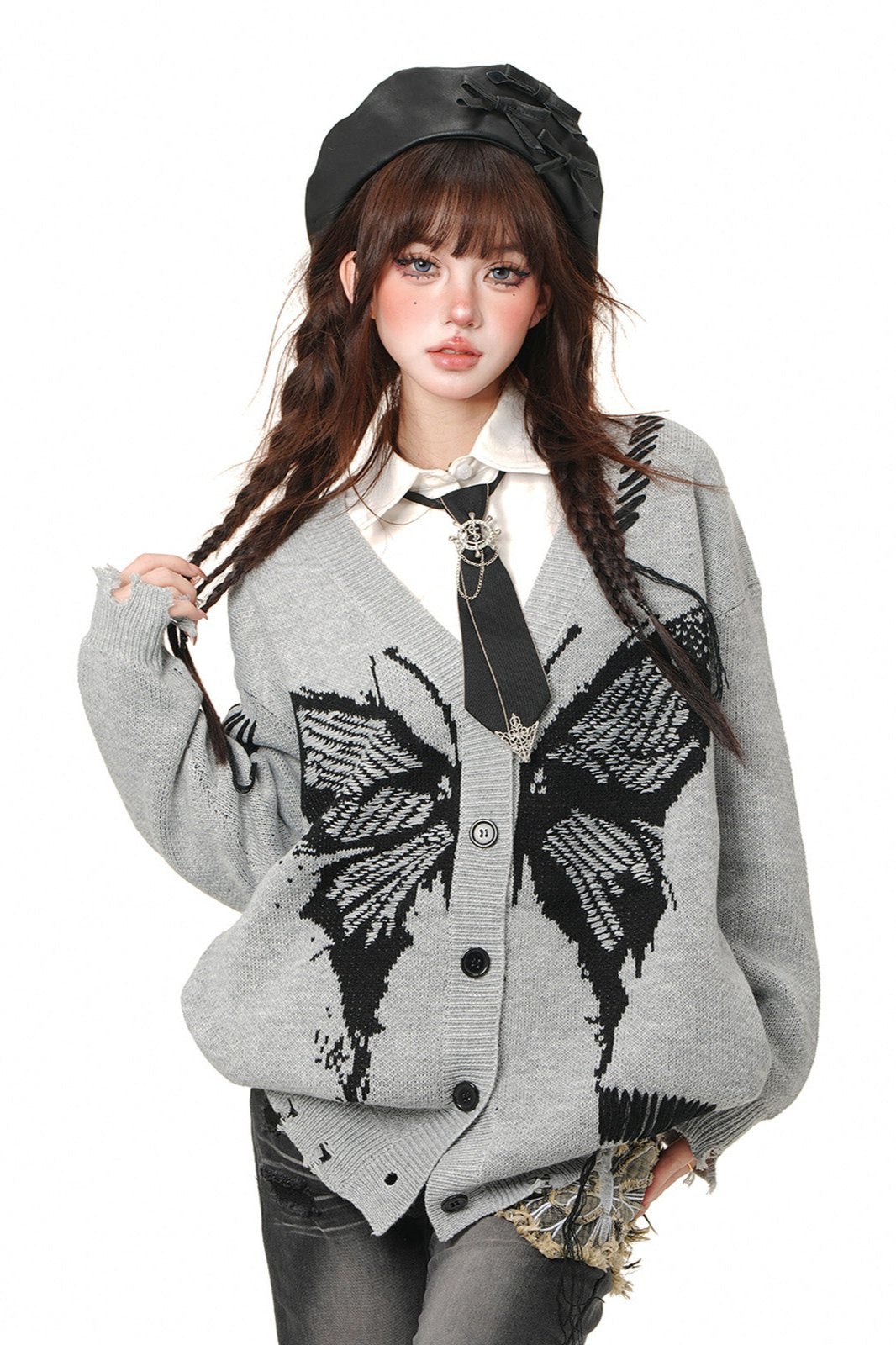 Art School Loose Knit Cardigan Jacket