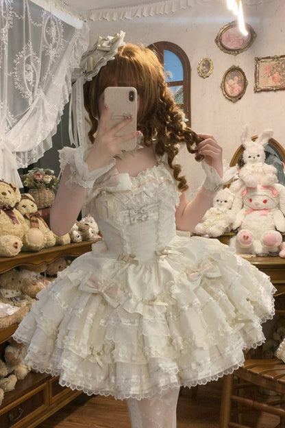 Tricolor dark gothic ribbon dress + accessories