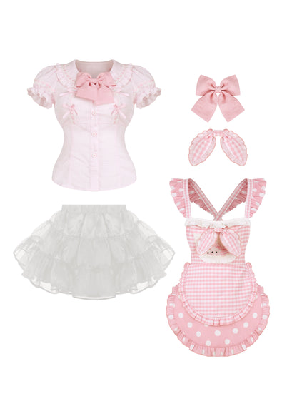 スイートドリームシェフトップス+リボンメイドエプロン+スカート