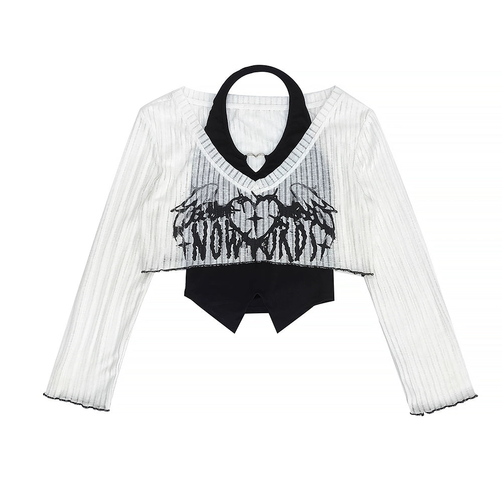 Punk style top + lace skirt