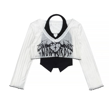 Punk style top + lace skirt