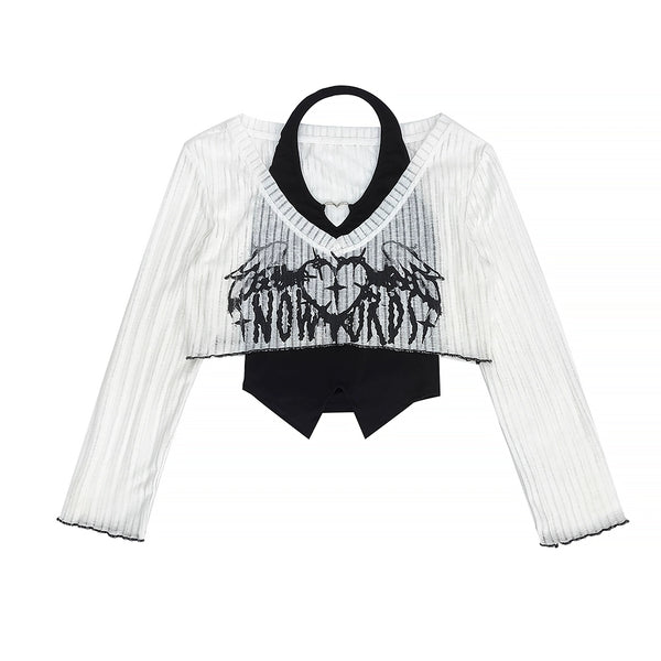 Punk style top + lace skirt