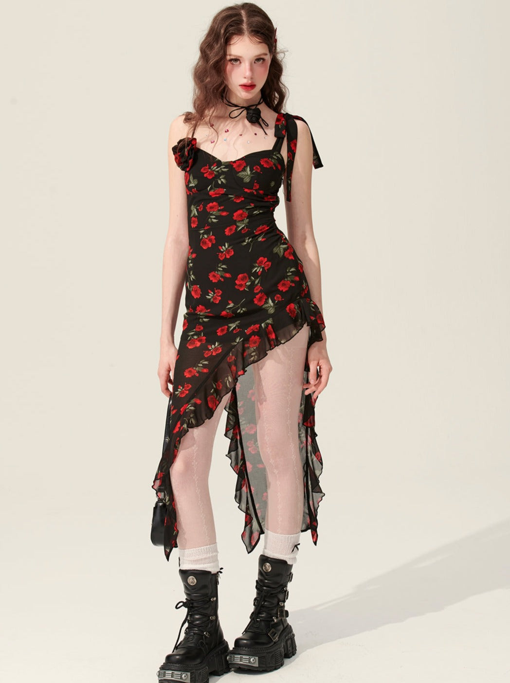 [Reservations] Flower Spender Skirt French Long Dress