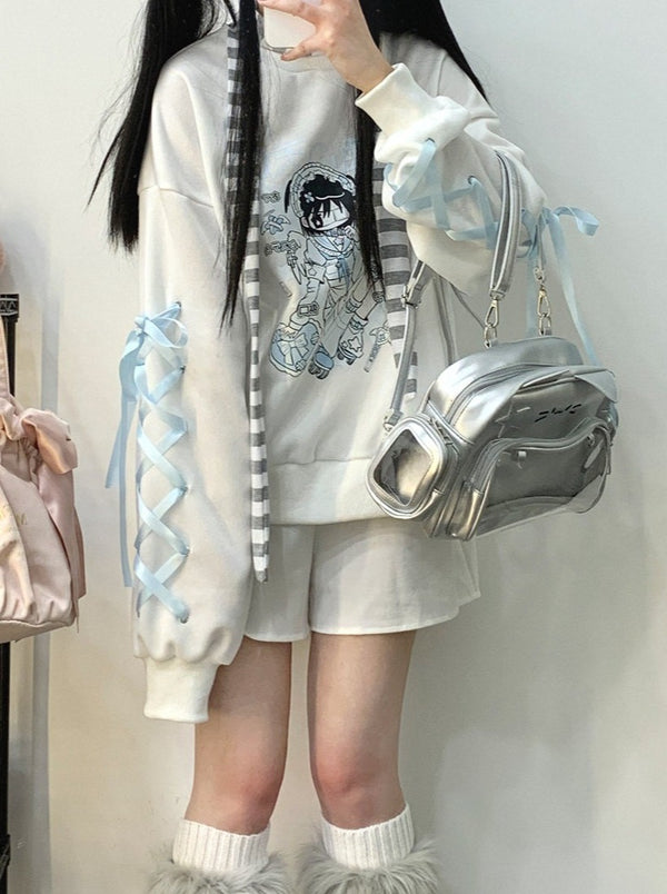 [Angel area👼] Lace -up print laundma Inn subculture trainer