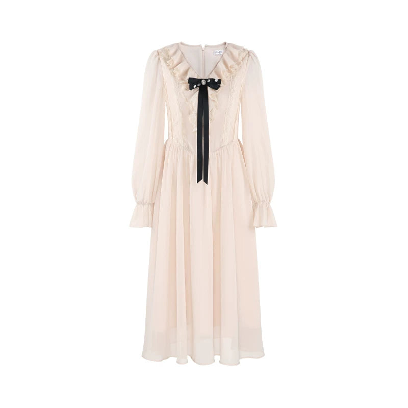 Ruffled V-Neck Holiday Dress