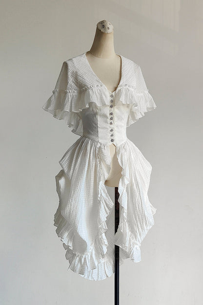 Witch-style hooded long-skirted cloak