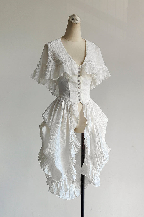 Witch-style hooded long-skirted cloak