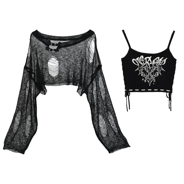 Decadent Cyber Knit Cami Set