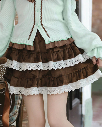 ワンショルダーニットセーター+スカート