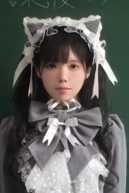[Pre-order Deadline: April 25] Phantom Cat Series Cat Ear Hairband + Ribbon Veil Hat