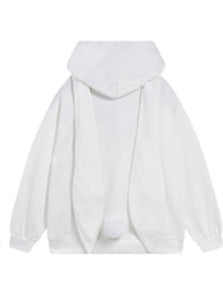 Bunny Ear Design Hoodie Cardigan Jacket