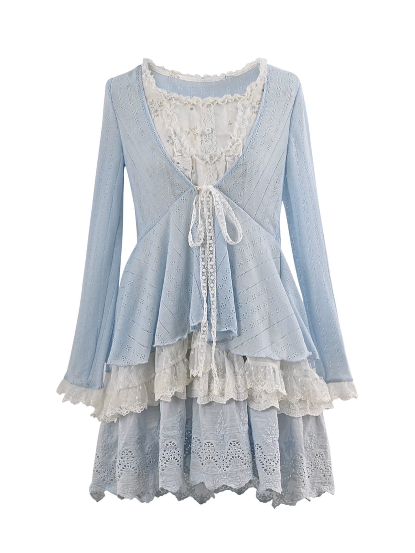 Spitzen-Patchwork-Kleid