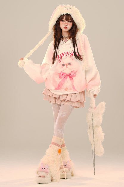 Cat Doll Loose Hoodie Oversized Sweatshirt