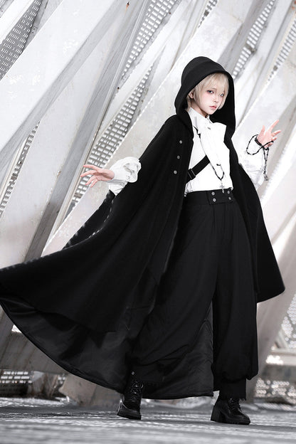 Elegant Oversized Cape Shirt and Trousers Set-Up