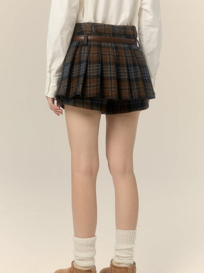 College Style Checked A-line Pleated Skirt (jupe plissée à carreaux)