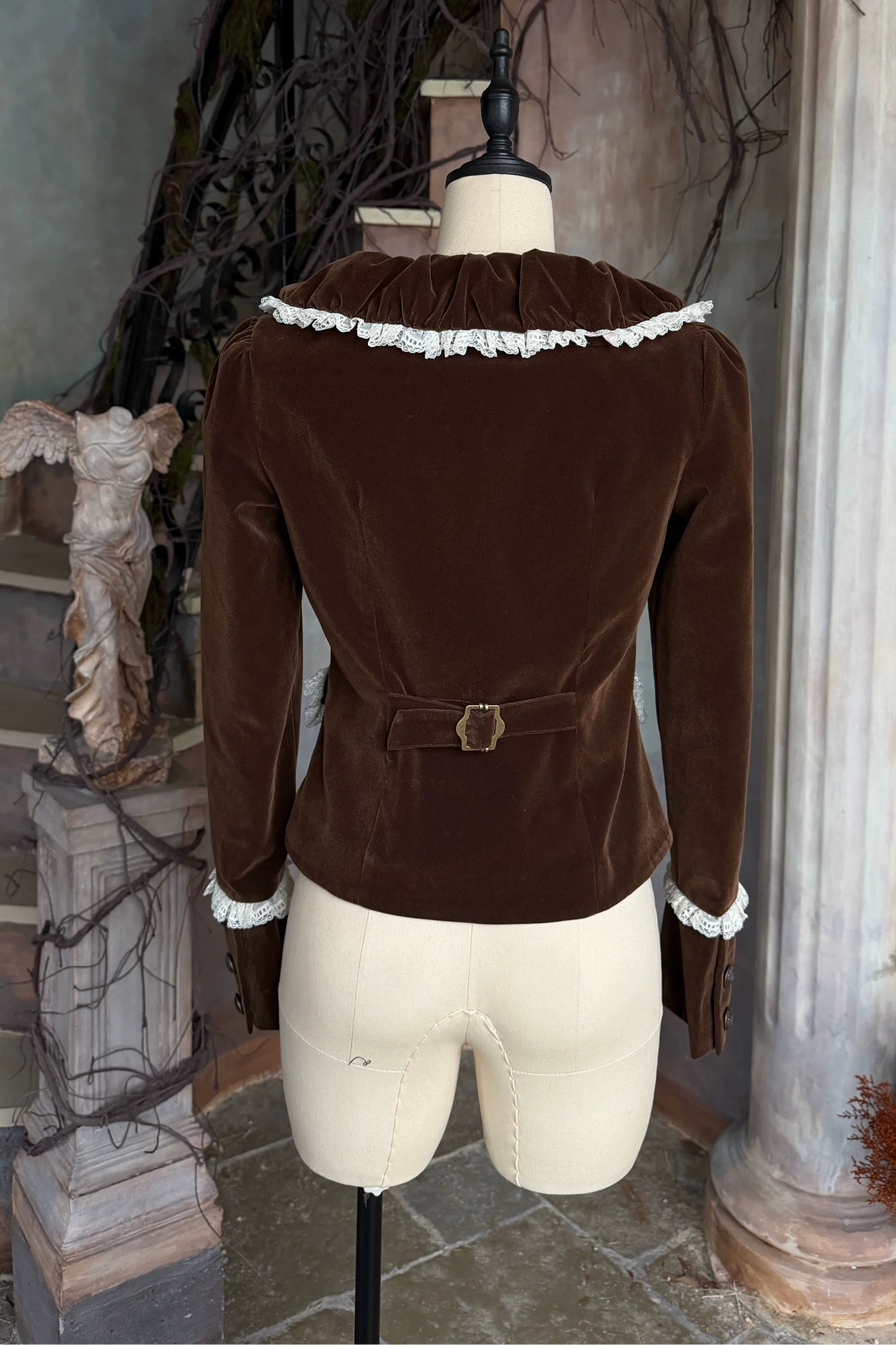 빈티지 벨벳 레이스 블레이저