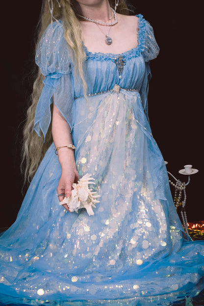 Mermaid Shining Blue Dress