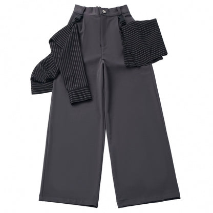 Neutral hooded jacket + coat + top + pants + straps