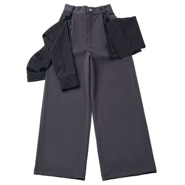 Neutral hooded jacket + coat + top + pants + straps