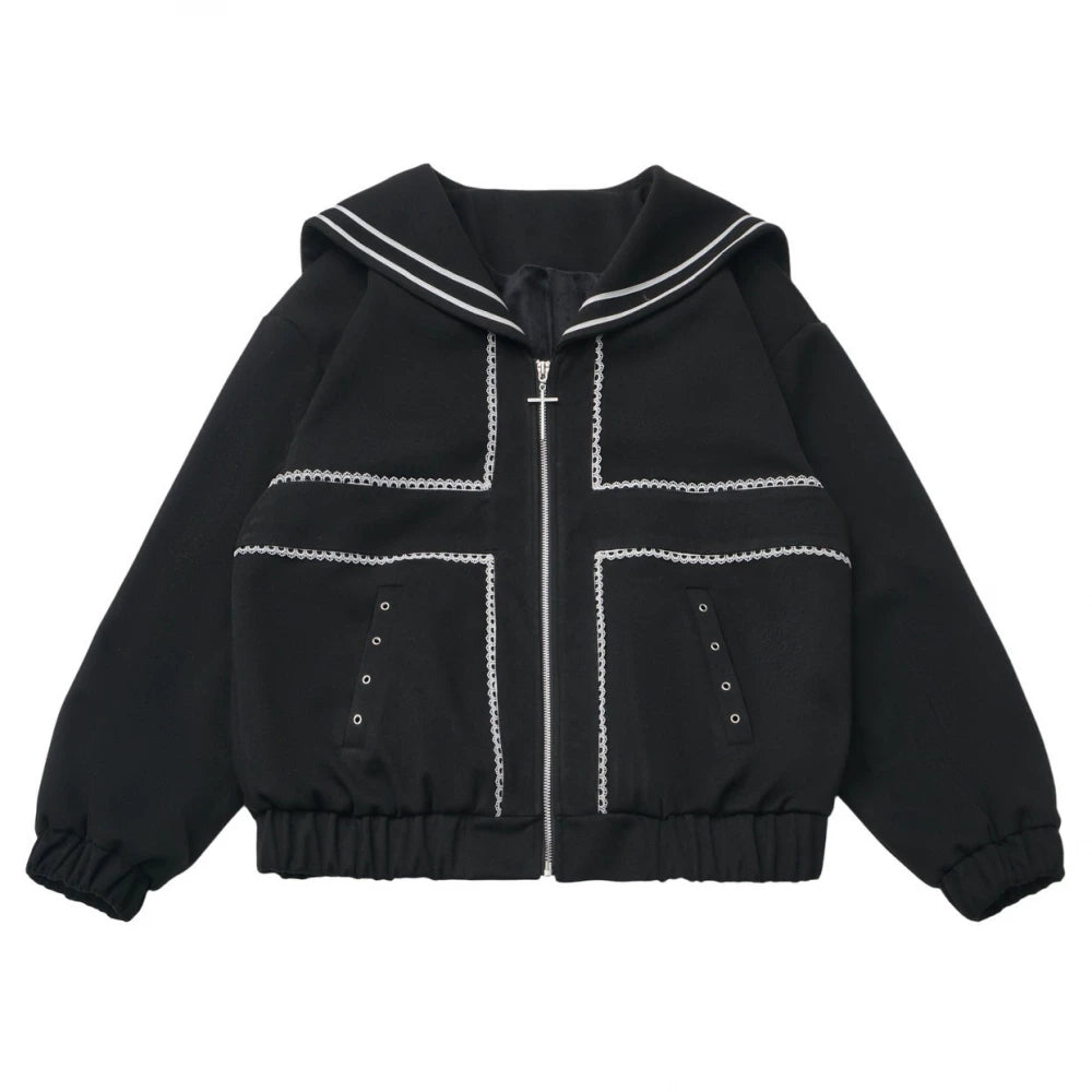 Black Slimming Jacket + Hoodie + Skirt + Leg Warmers