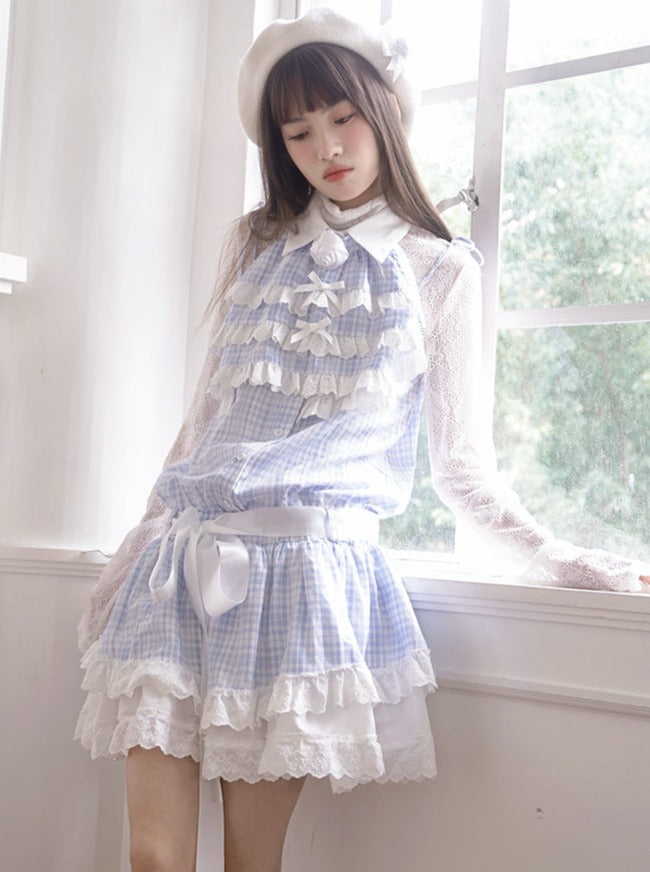 Angel Ice Blue Check Summer Dress