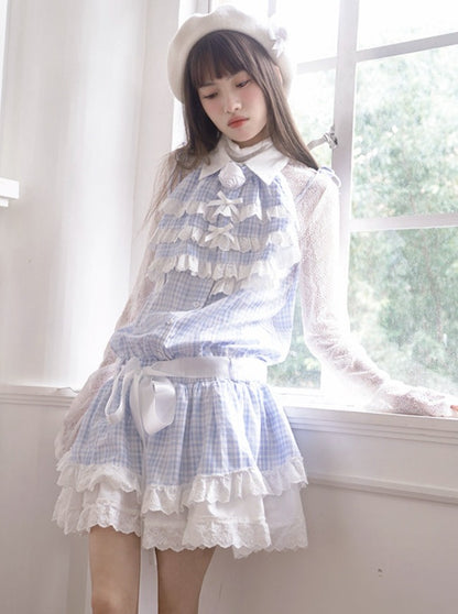 Angel Ice Blue Check Summer Dress