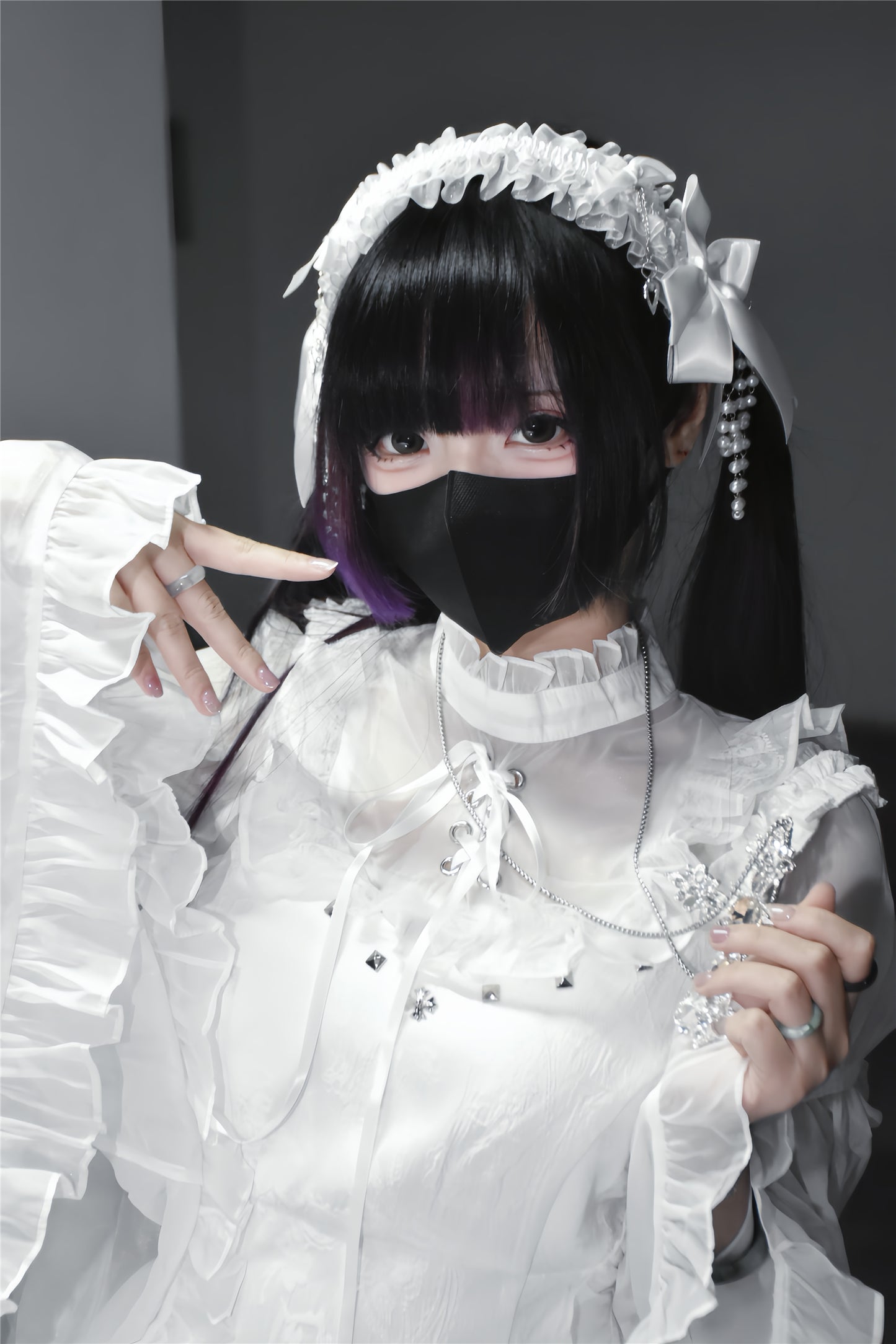 地雷バードサスペンダードレス＋シアースリーブトップス