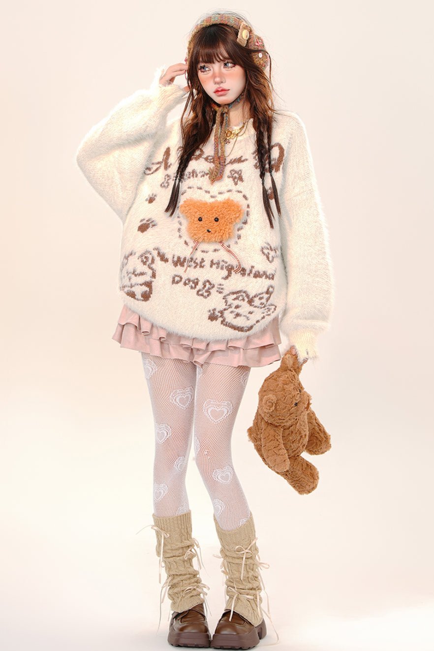 Cream Bear Luce Sea Horse Sweater