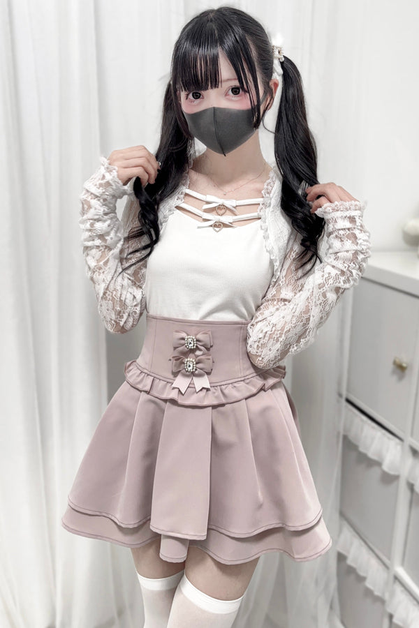 [Reservations] Lace Sheer Open Collar Top