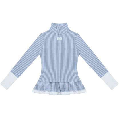 One-point Bow Peplum Top