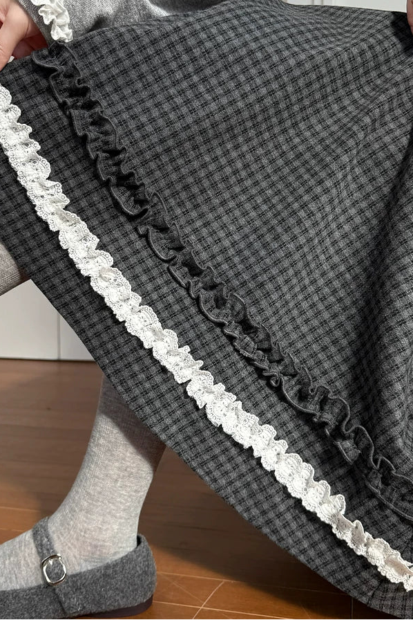 レースチェックAラインスカート