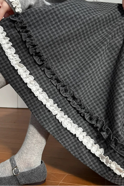 レースチェックAラインスカート