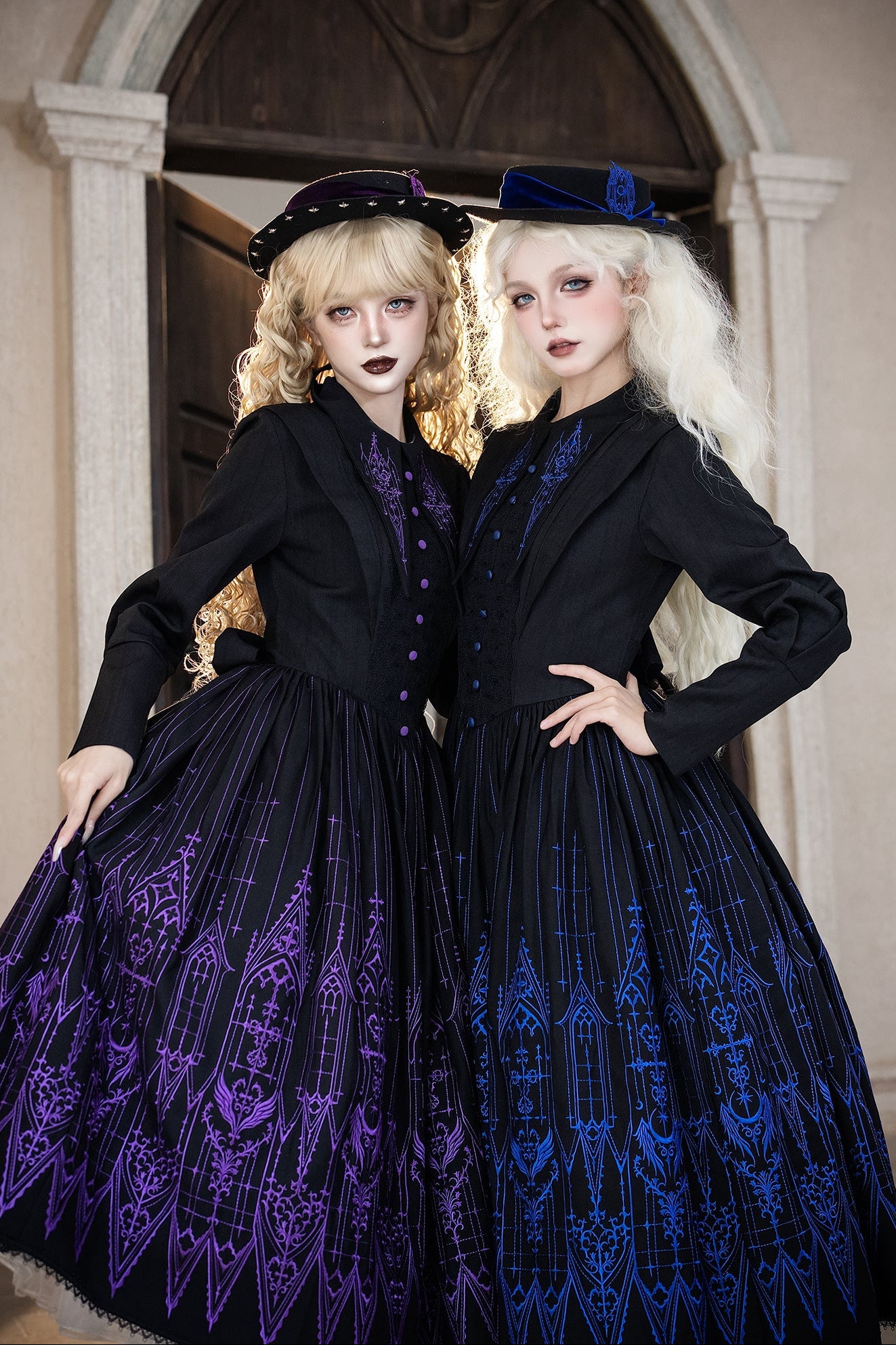 【12月27日予約締切】チャーチエンブロイダリーエレガントポインテッドカラーゴシックドレス