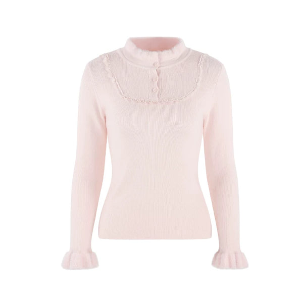 French Slim Stand Collar Top