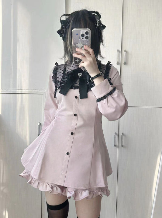 광산 시리즈 러브 레이스 스트랩 드레스 슈트