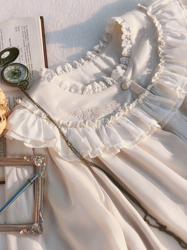 Freesia French Retro Tencel Lace Elegant Dress [Reservation Item].