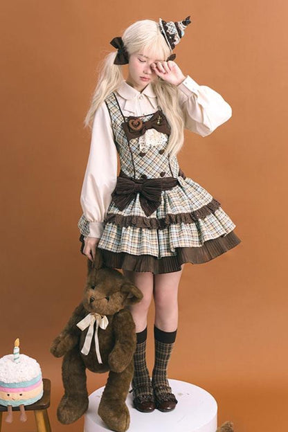 [September 16 Reservation Deadline] Afternoon Tea Sweet Chocolate Check Dress Suit