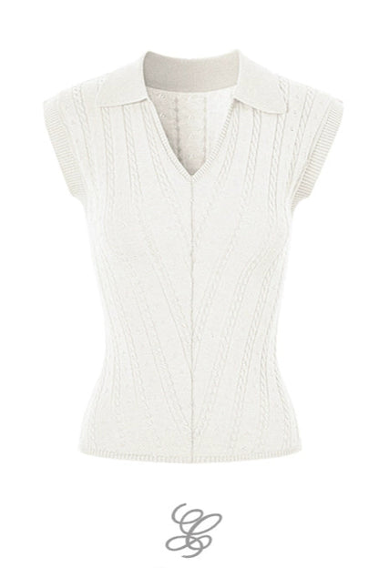 Polo Neck Sleeveless Top