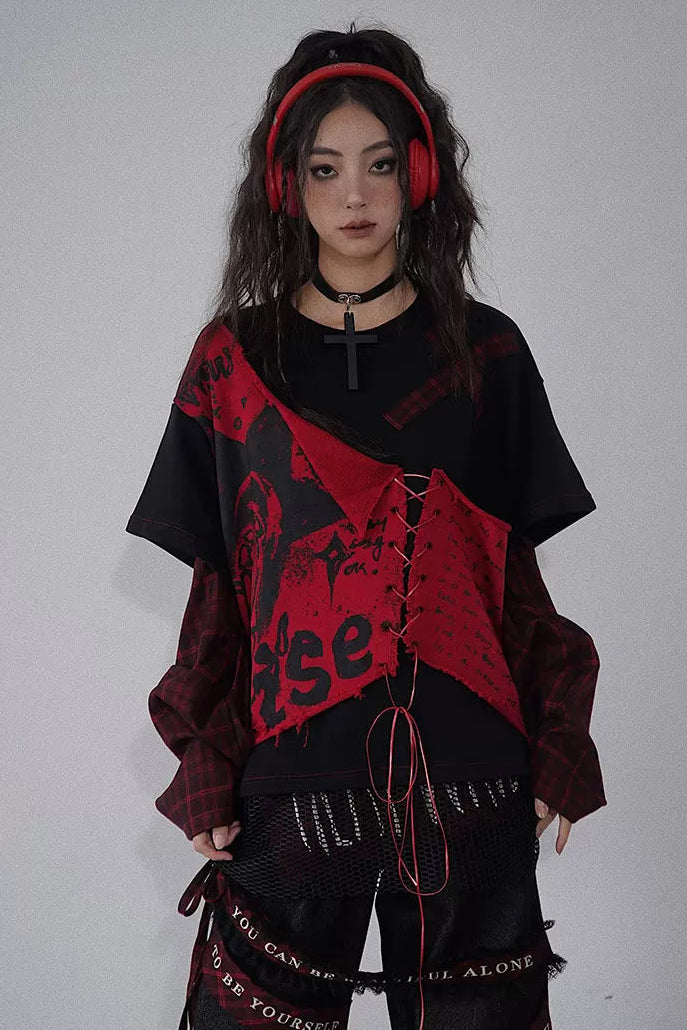 パンクロックパッチワークスウェット