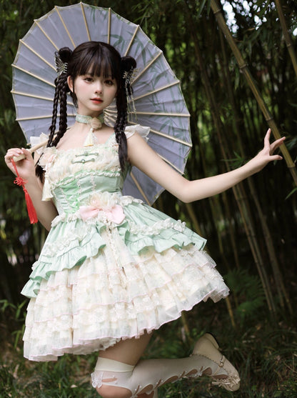 Flower Frilled Chinese Lolita Dress