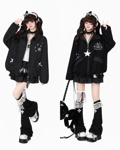 Reversible Polka Dot Lapel Jacket