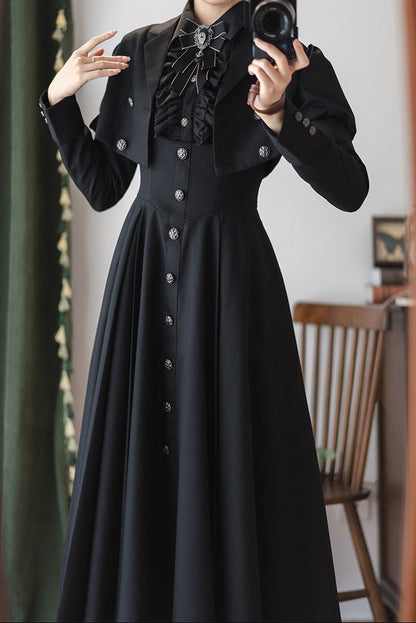 [Précommande jusqu'au 28 novembre] Sombre Night Poem Élégante chemise blanche foncée, robe, veste + Ensemble complet + Accessoires
