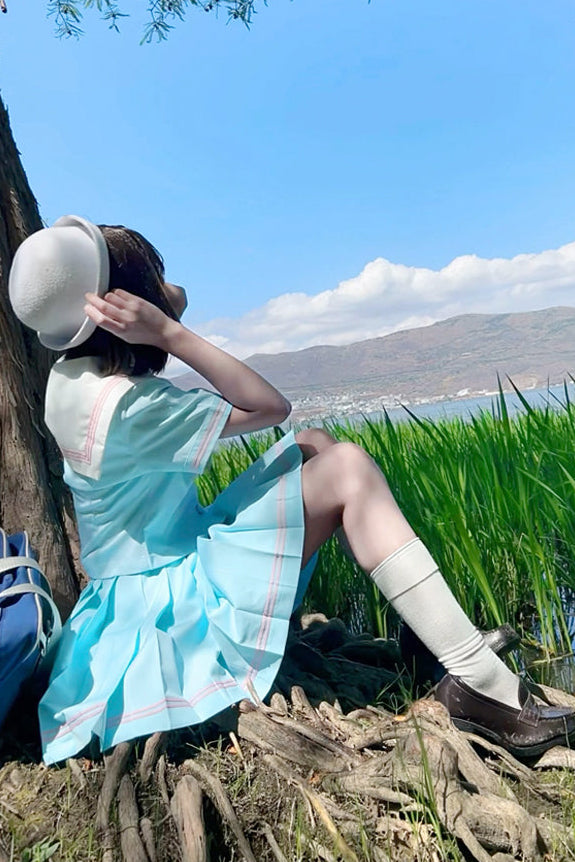 イッセイミヤケ プリーツスカート ロングスカート ライトブルー 水色 PLEATS PLEASE プリーツプリーズ イッセイミヤケ PP01-JG403