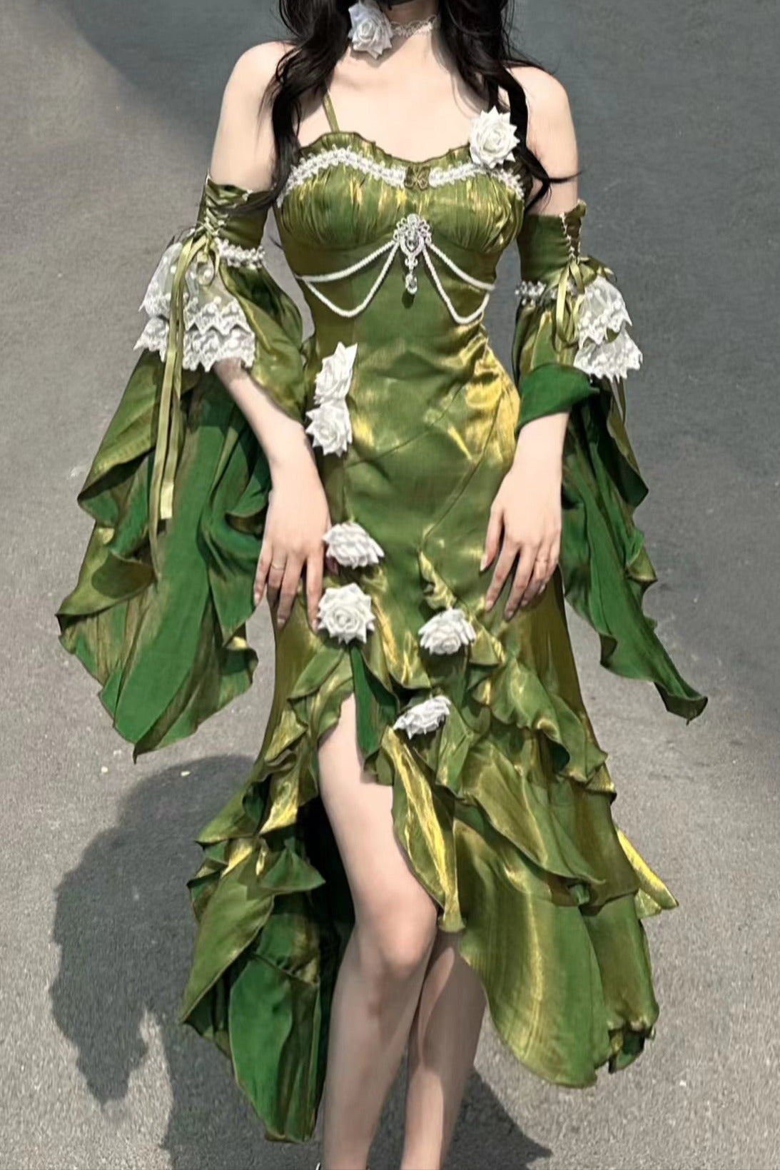 Amour Rose Burgundy Wizard of Oz Serena Purple Mermaid Dress Set