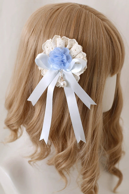 Ice Blue Frilled Lolita Accessories