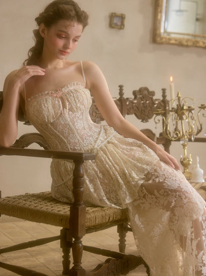 Sweet Waltz Lace Camisole + Long Skirt + Peplum Belt